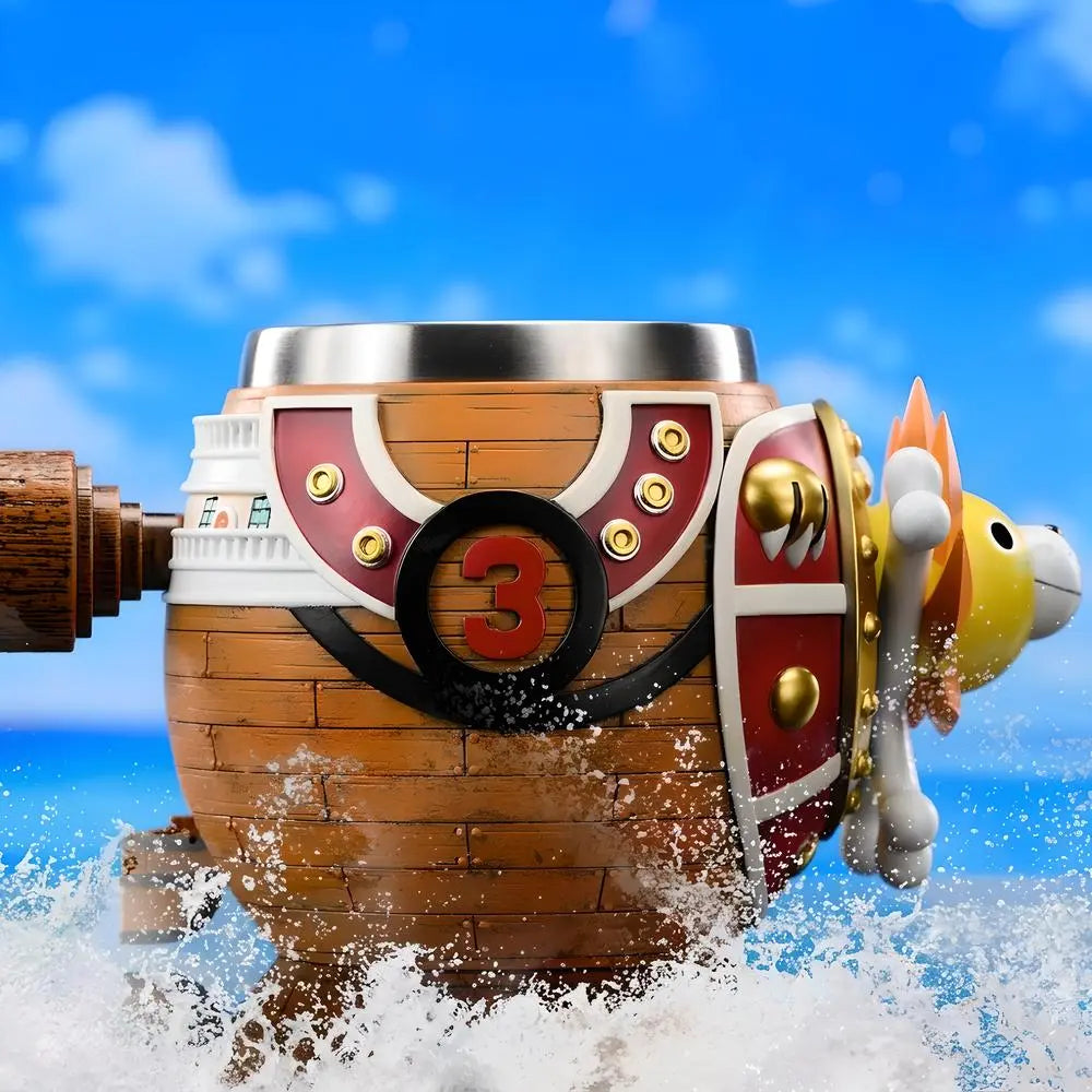 One Piece Thousand Sunny Go barrel mug featuring close-up of the number 3 hull compartment